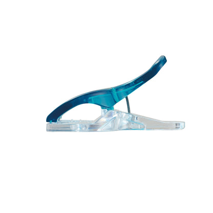 Teal and clear triple wide Wonder Clip, Clover