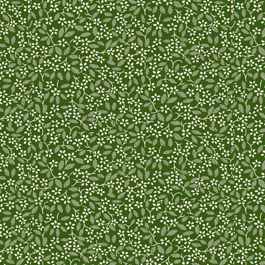 Sweet Christmas Memories Mini Poinsettia Basic Green 3624-66 by Color Principle for Henry Glass