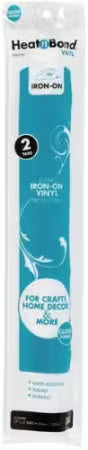HeatnBond iron-on vinyl roll in glossy turquoise, packaged for craft and home decor projects