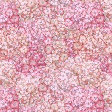 Hydrangea Mist Pink Packed Hydrangeas # 39820-333 by Susan Winget from Wilmington Prints Sold by the Half Yard