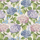 Hydrangea Mist Cream Hydrangeas All Over # 39822-234 by Susan Winget from Wilmington Prints Sold by the Half Yard