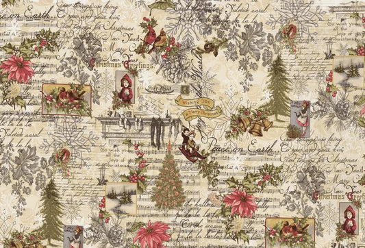 3 Sisters Favorites Collages Multi Marches De Noel 44368-11 by Moda Fabrics Sold by the Half YardFabrics