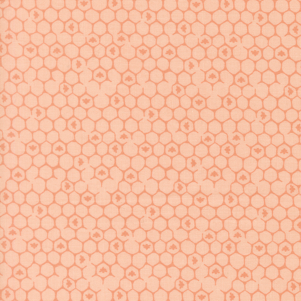 Wildbriar Blush 43226 13 Moda Fabrics in pale blush with a repeating honeycomb and floral pattern
