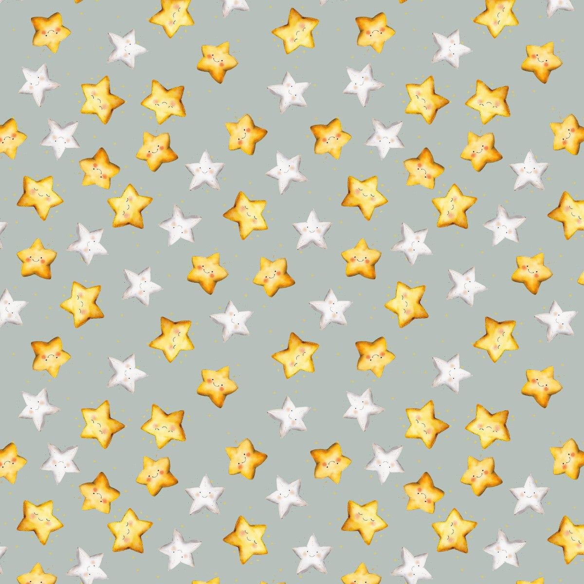Nursery Rhyme Time Stars Slate 4836-79 by Oleander Studio for Blank Quilting