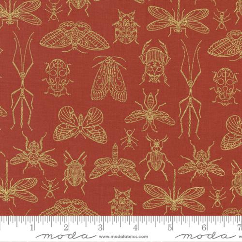 Meadowmere Metallic Poppy 48364 37M from Moda Fabrics Sold by the Half Yard