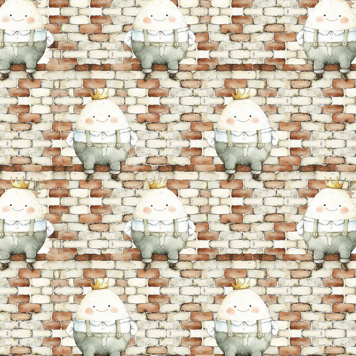 Nursery Rhyme Time Humpty Dumpty Ivory 4839-41 by Oleander Studio for Blank Quilting