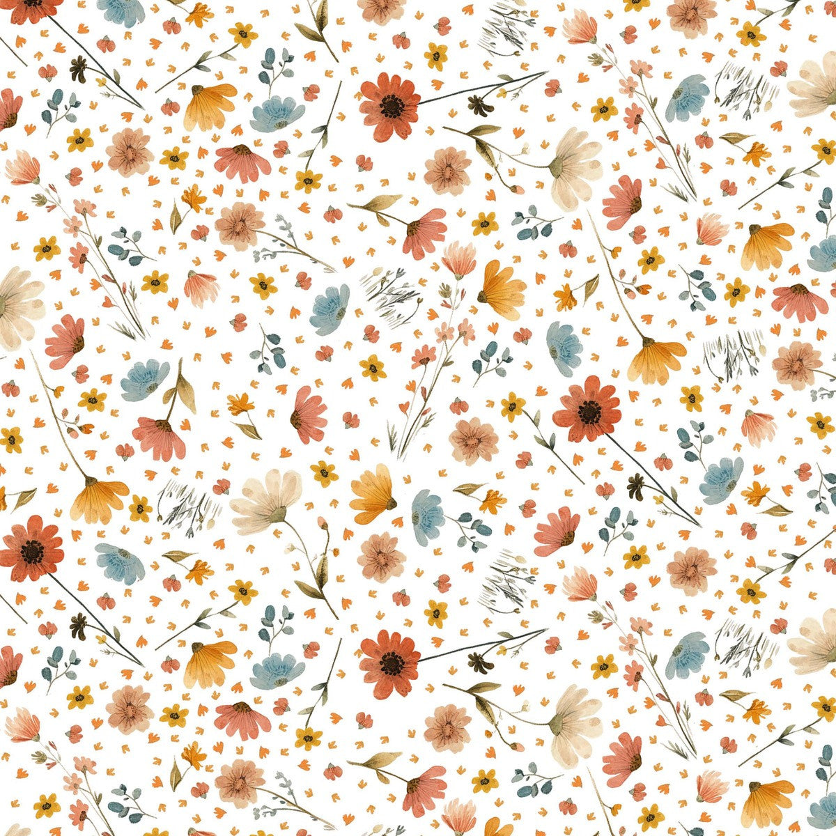 Nursery Rhyme Time Ditsy Flowers Ivory 4843-41 by Oleander Studio for Blank Quilting