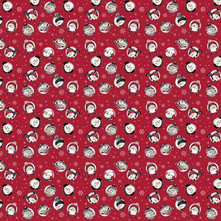 Comfort & Joy Red Snowballs # 49230103-02 from Camelot Fabrics Sold by the Half Yard