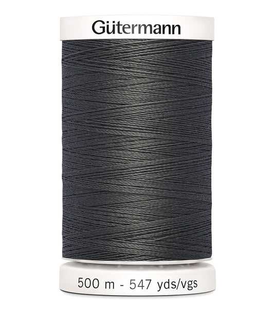 Gutermann all-purpose polyester thread spool, smoke dark gray, 500 m (547 yds)