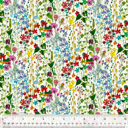 Gardenia by Sally Kelly Posie Ivory 53764D-2 from Windham Fabrics Sold by the Half Yard