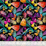 Gardenia by Sally Kelly Flutter Black 53765D-1 from Windham Fabrics Sold by the Half Yard