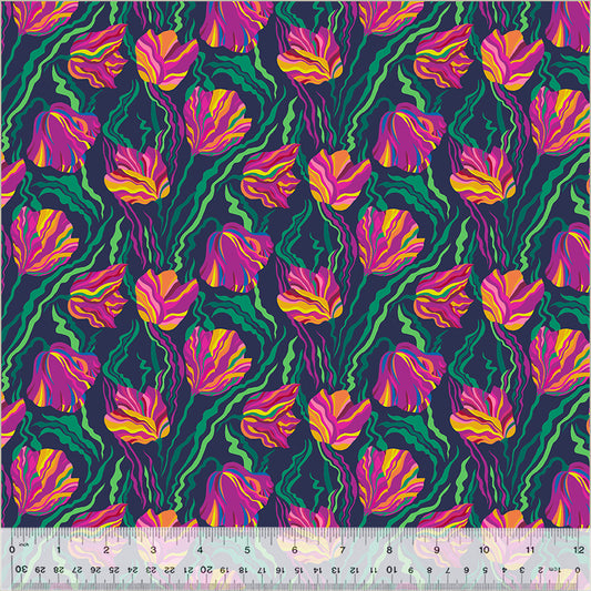 Botanica Tulip Indigo 54014-3 from Windham Fabrics Sold by the Half Yard