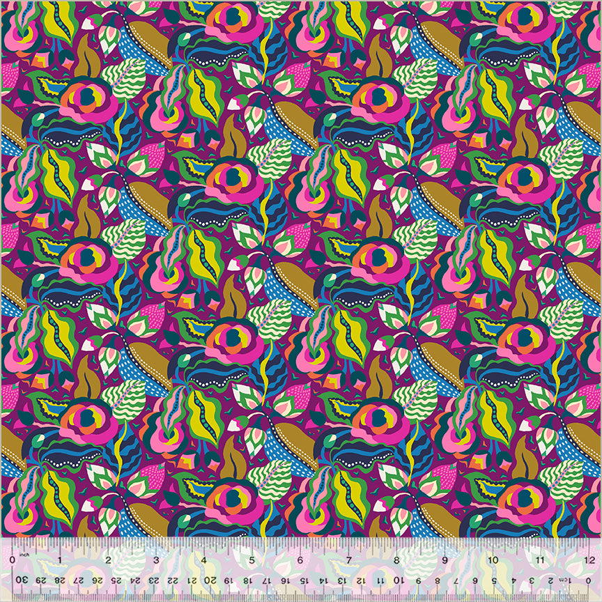 Botanica Camellia Grape 54015-8 from Windham Fabrics Sold by the Half Yard