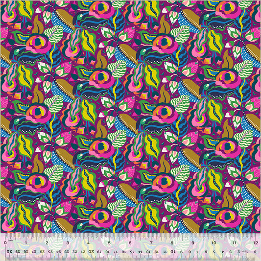 Botanica Camellia Grape 54015-8 from Windham Fabrics Sold by the Half Yard