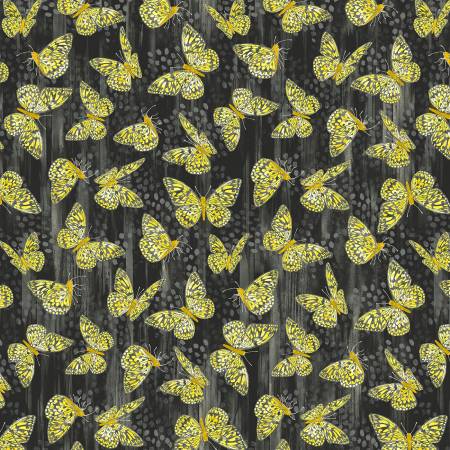 Tulip Fields Soot Float & Flutter # 54165-2 by Whistler Studios from Windham Fabrics Sold by the Half Yard