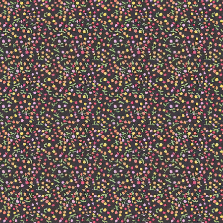 Flowers on Main Charcoal Ditsy Buds # 54895-3 by Laura Heine for Windham Fabrics
