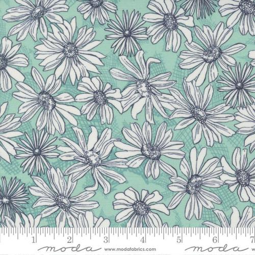 Garden Society Aqua Multi 11892 21 by Crystal Manning for Moda Fabrics Sold by the Half Yard