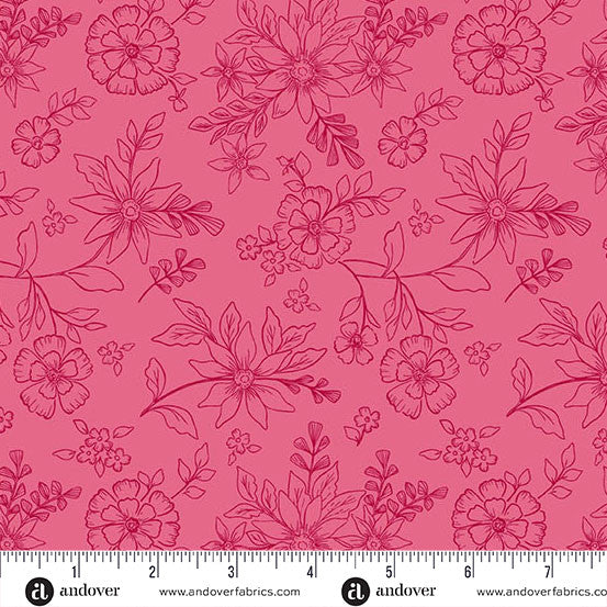 Sunset Cottage by Stephanie Organes Lakeside Garden Pink A-10276-E quilting cotton fabric