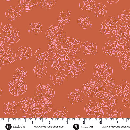 Sunset Cottage by Stephanie Organes Echoes on the Lake Orange A-10277-O quilting cotton fabric