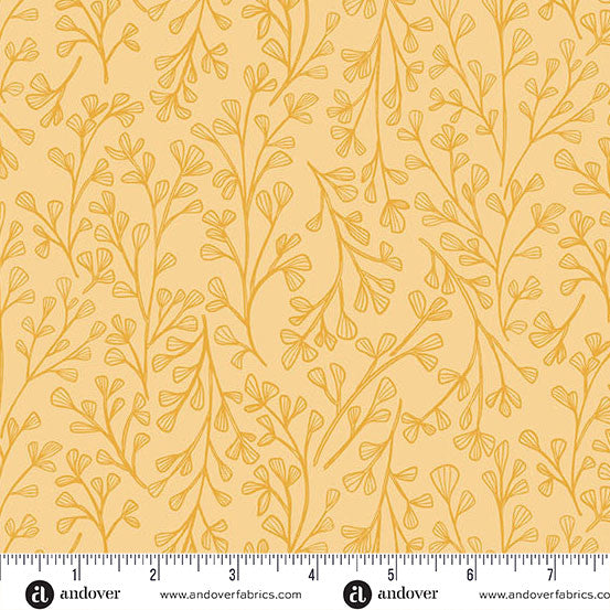 Sunset Cottage by Stephanie Organes Leafsong Yellow A-10279-Y quilting cotton fabric