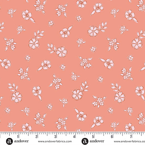 Sunset Cottage by Stephanie Organes Wildflower Dust Orange A-10280-O quilting cotton fabric