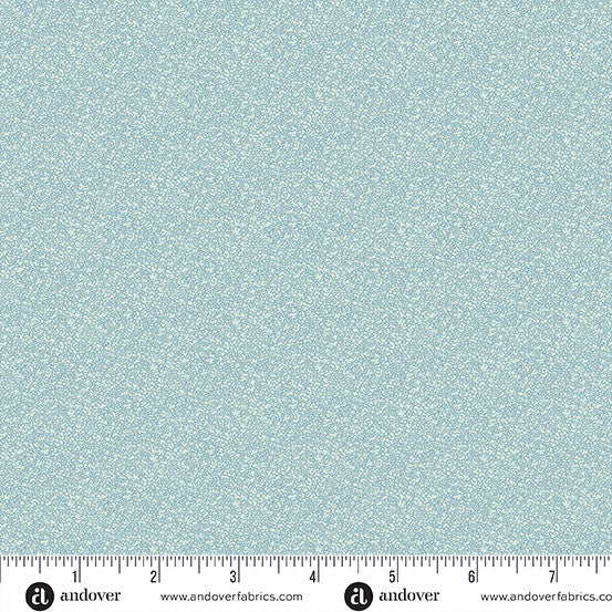 Light blue cotton fabric with tiny scattered botanical print