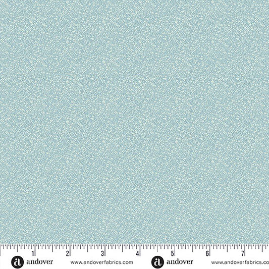 Light blue cotton fabric with tiny scattered botanical print