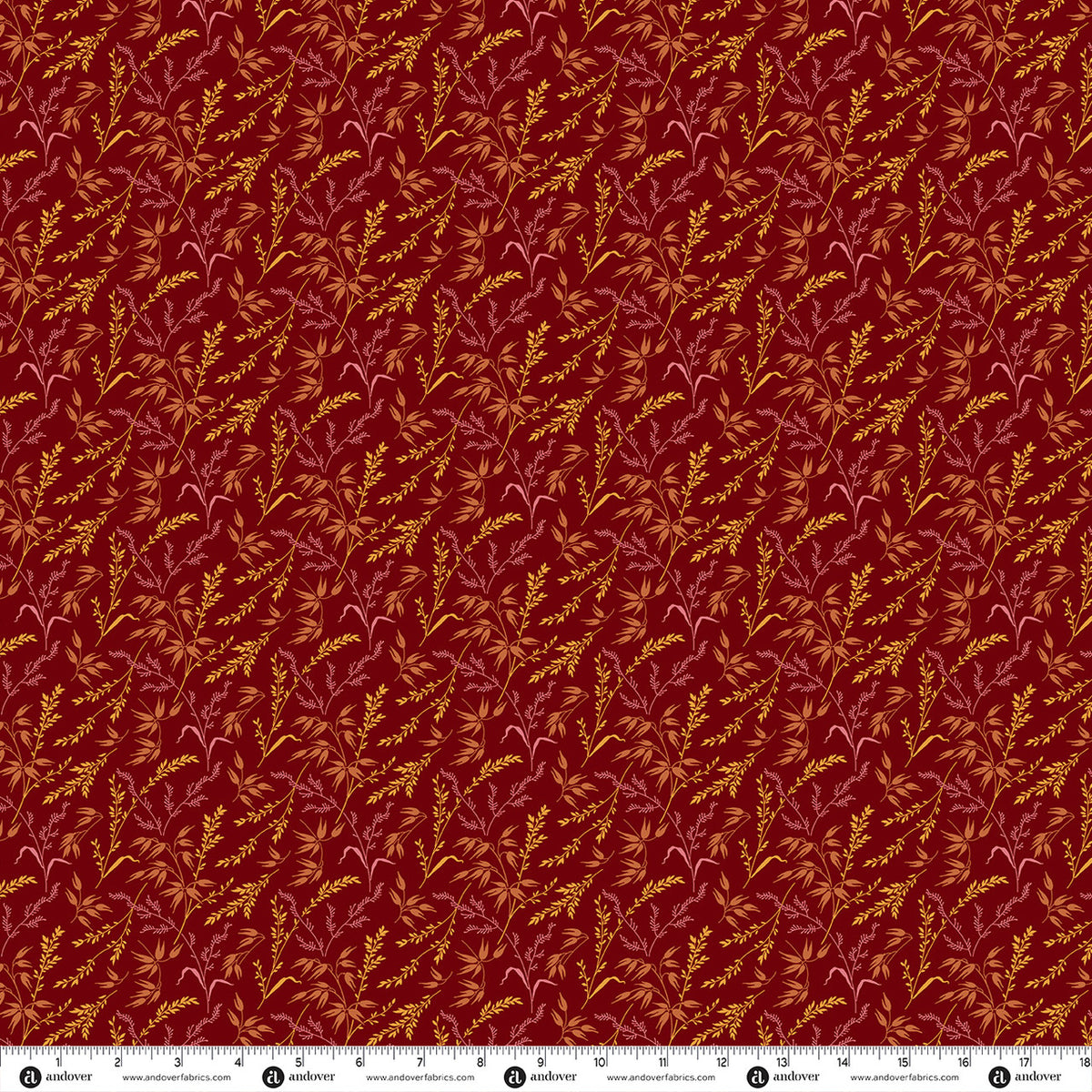 Amber Rustic Branch Sunset quilting fabric by Laundry Basket Quilts for Andover