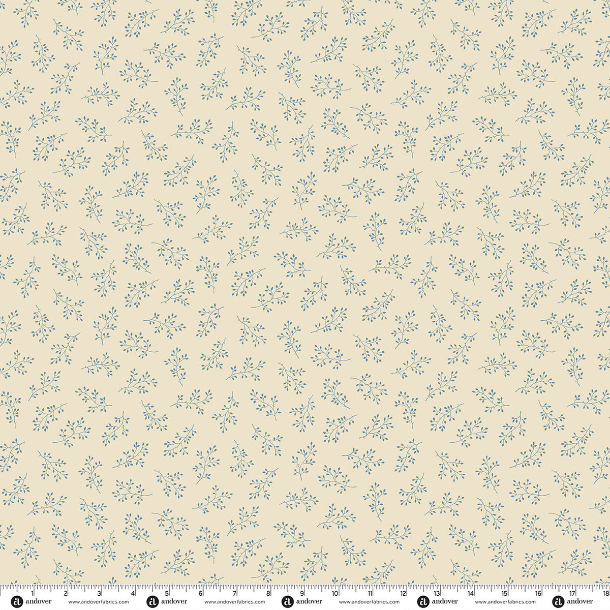 Blue Willow Windswept Bisque quilting fabric by Laundry Basket Quilts for Andover