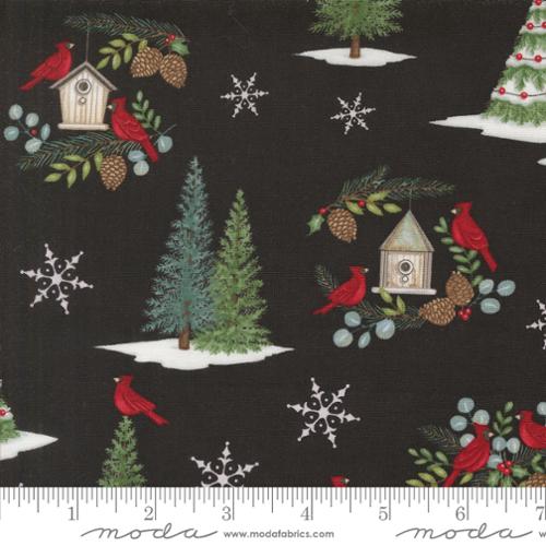 Winter Friends Charcoal Black 56130 18 by Deb Strain from Moda Fabrics Sold by the Half Yard