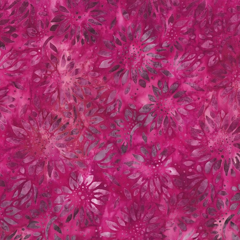 Buzzy Bee Flower 83642-28 in Magenta Banyan Batik from Northcott