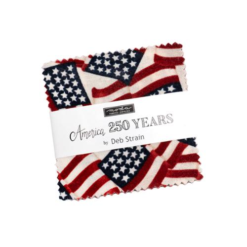 America 250 Years Mini Charm 56180MC Moda Precuts#1 2.5 Inc Squares from Moda Fabrics