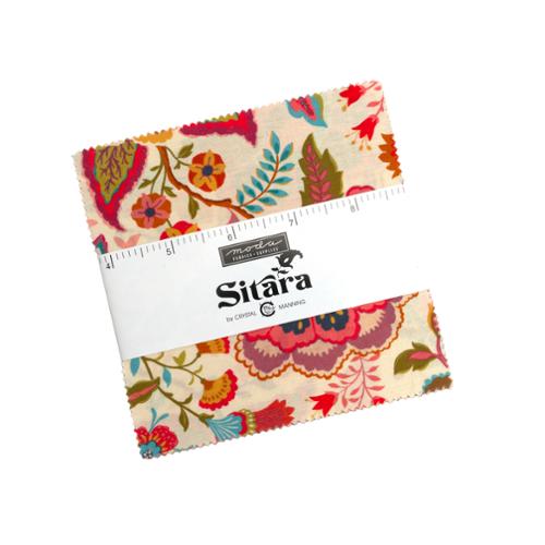 Sitara Charm Pack 11980PP, bundle of 5-inch floral print fabric squares