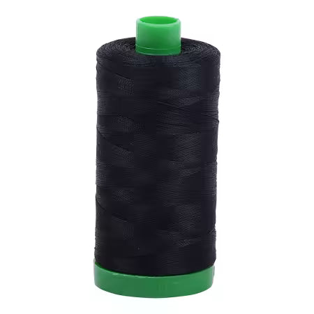 Mako Cotton Embroidery Thread 40wt 1094yds Black # A1040-2692 From Aurifil USA In Mako 40wt 1094yds = A1040