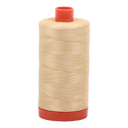 Mako Cotton Thread Solid 50wt 1422yds Wheat # A1050-2125 From Aurifil USA In Mako 40wt 1094yds = A1040