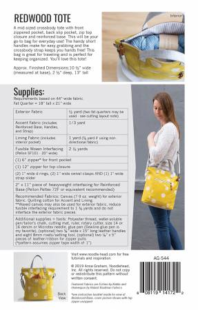 Redwood Tote Pattern by Anna Graham # AG-544 from Noodlehead