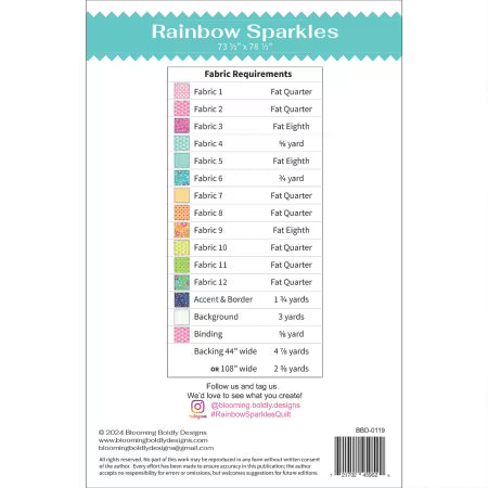 Rainbow Sparkles Quilt Pattern # BBD-0119 by Leslie Ryan from Blooming Boldly