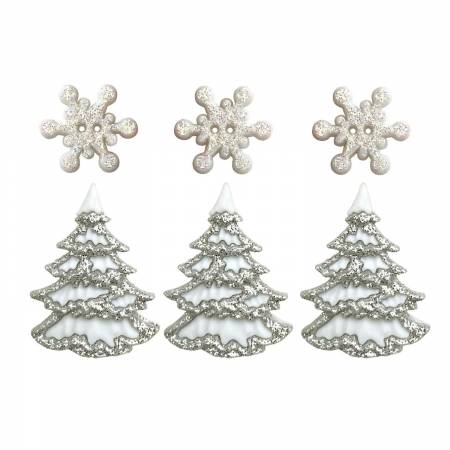 White Christmas Buttons #BG-4825