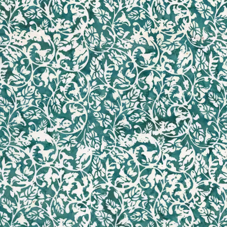 Ornamental Floreale Batik Teal Waterfall # BT23213-278 by Karen Gibbs for Riley Blake Designs