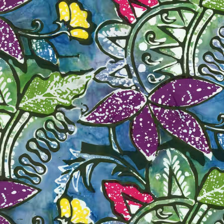 Batiks Vintage Sogan Peacock # BT23254-306 by Karen Gibbs for Riley Blake Designs