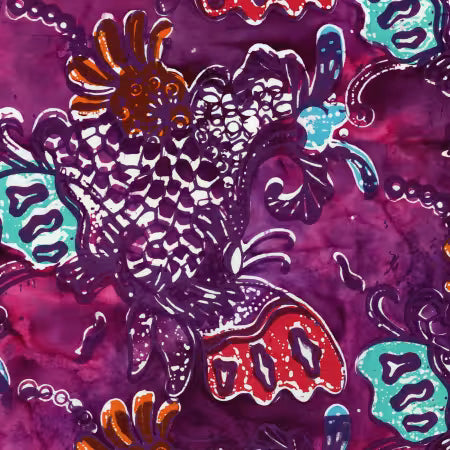 Batiks Vintage Sogan Berry Persimmon # BT23255-208 by Karen Gibbs for Riley Blake Designs