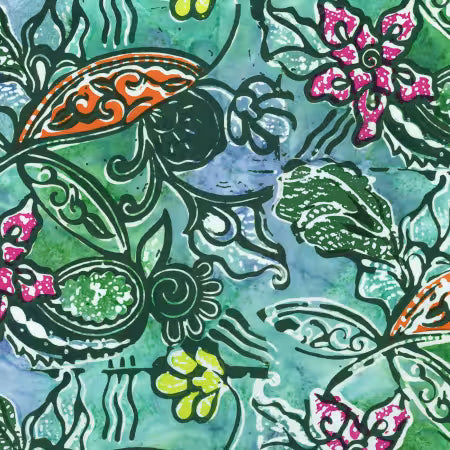 Batiks Vintage Sogan Seafoam # BT23256-310 by Karen Gibbs for Riley Blake Designs
