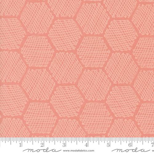 Bee Garden Honeycomb Carnation Pink 48416 16 by Gingerber for Moda Fabrics Sold by the Half Yard