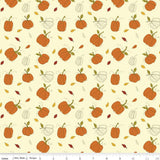 Remnant 36" Adel in Autumn Pumpkins Cream from Riley Blake Sold by the Half Yard