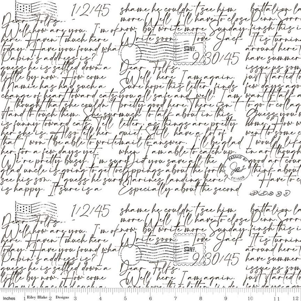 Art Journal Dear Folks White C13034-WHITE from Riley Blake Designs Sold by the Half Yard