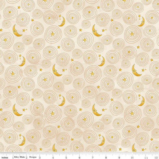 Ghoul Friends C16054-CREAM Stars And Moon by Teresa Kogut for Riley Blake Designs Sold by the Half Yard