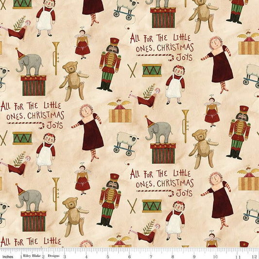 Naughty or Nice Toys Parchment SKU: C16261-PARCHMENT from Riley Blake Designs Sold by the Half Yard