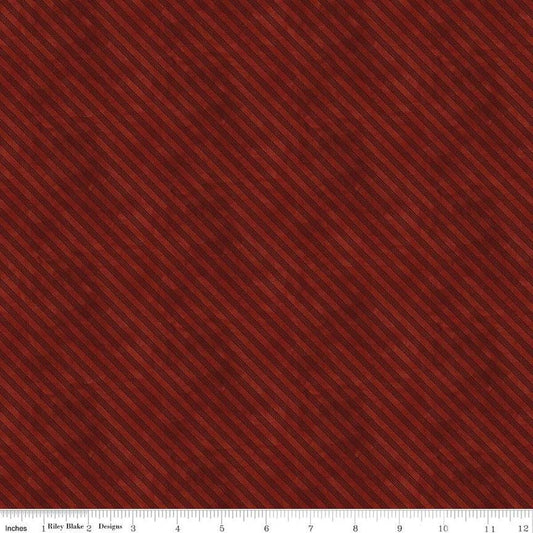 Naughty or Nice Ticking Red SKU: C16265-RED from Riley Blake Designs Sold by the Half Yard