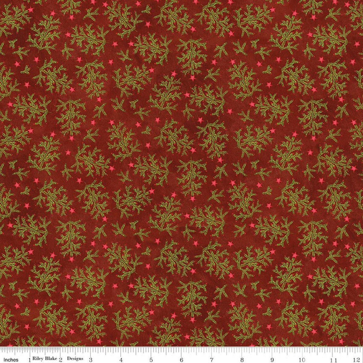 Northern Christmas by Teresa Kogut Whimsical Trees Red C17832-RED quilting cotton fabric