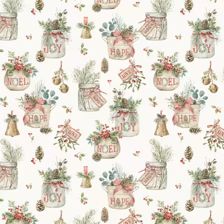 Holiday Spirit Main Cream # CD17460R-CREAM by Lisa Audit from Riley Blake Designs